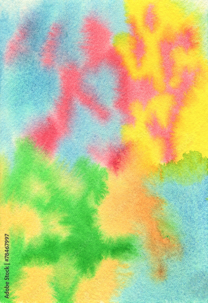 虹色の手描き水彩背景テクスチャ