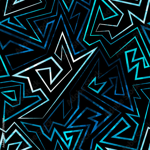 blue neon seamless pattern