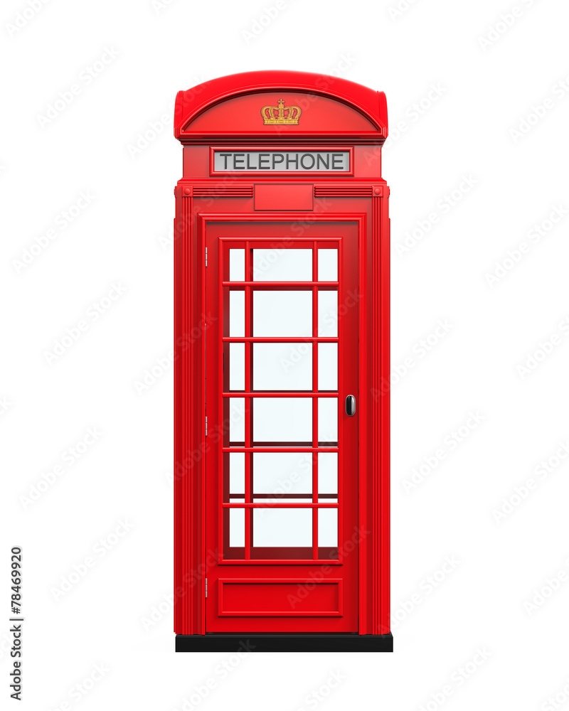Obraz premium Brytyjska czerwona budka telefoniczna