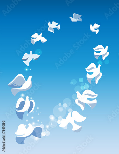 Doves in the sky