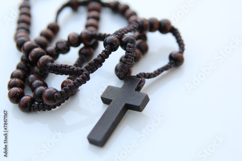 Wood rosary and cross