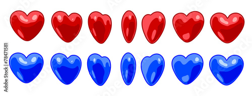 Different rotation heart.