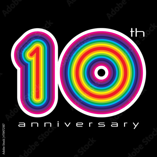 10 years anniversary, concept vector illustration