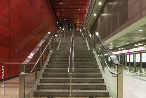 the stair of the subway station