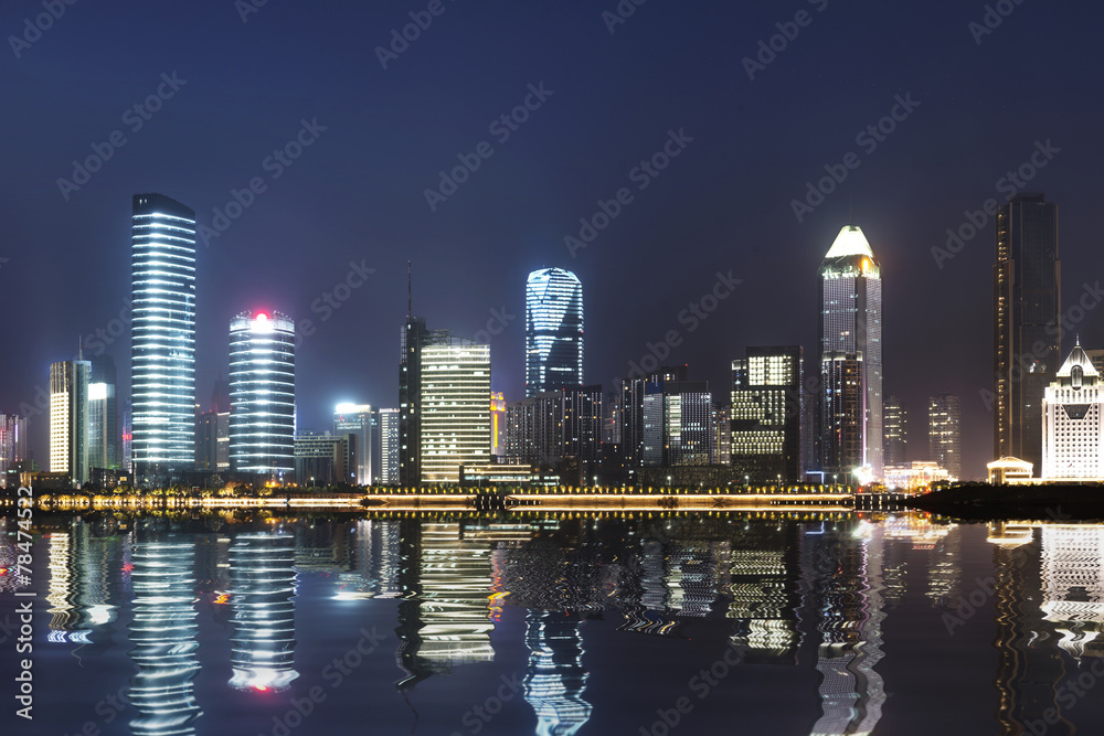 the modern building in shanghai china.