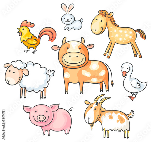 Cartoon farm animals