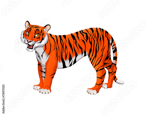 Fototapeta Naklejka Na Ścianę i Meble -  Red cartoon tiger