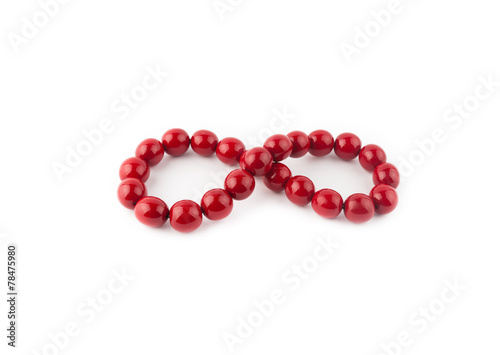 Red round beads