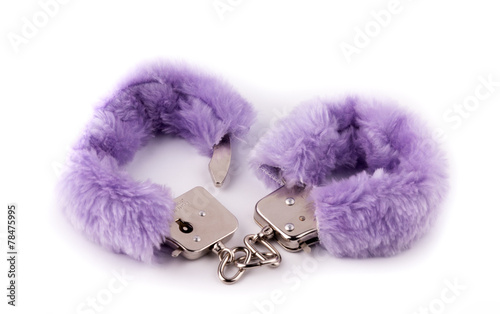 Sexual cuffs with purple fur