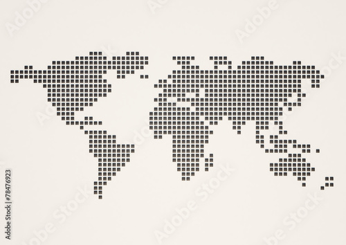 World map white and gray