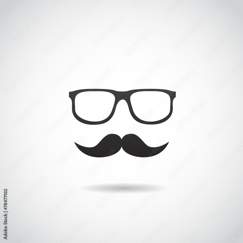 Hipster face. Vector icon.