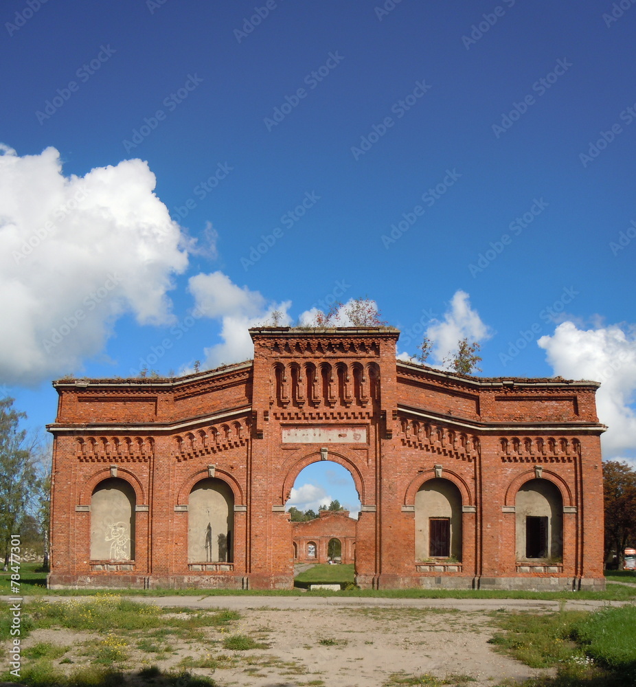 Obraz premium Ruins of riding hall or manezh (Liepaja, Latvia)