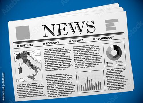 Italy business and economy on newspaper