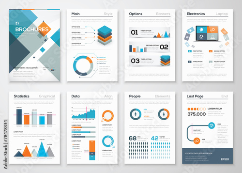 Modern business brochures and infographic vector elements