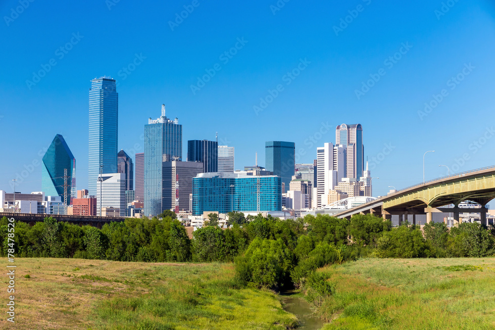 Fototapeta premium A View of the Skyline of Dallas, Texas