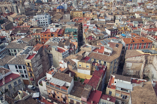 Aerial view of Valencia historical part