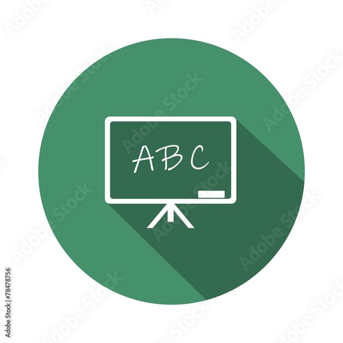 Icono pizarra ABC esmeralda botón sombra