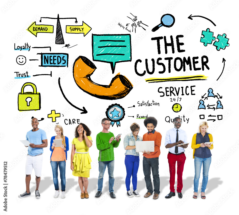 The Customer Service Target Market Support Assistance Concept