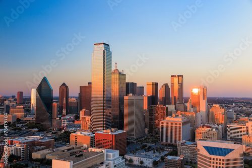 Dallas city skyline at twilight