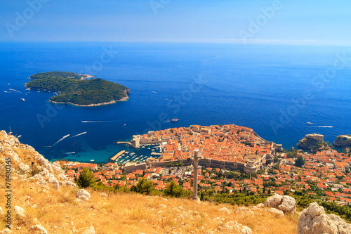 Fototapeta Naklejka Na Ścianę i Meble -  Beautiful view of Dubrovnik, Croatia from cableway station