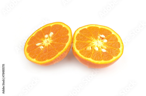 slice of orange isolated on white background,