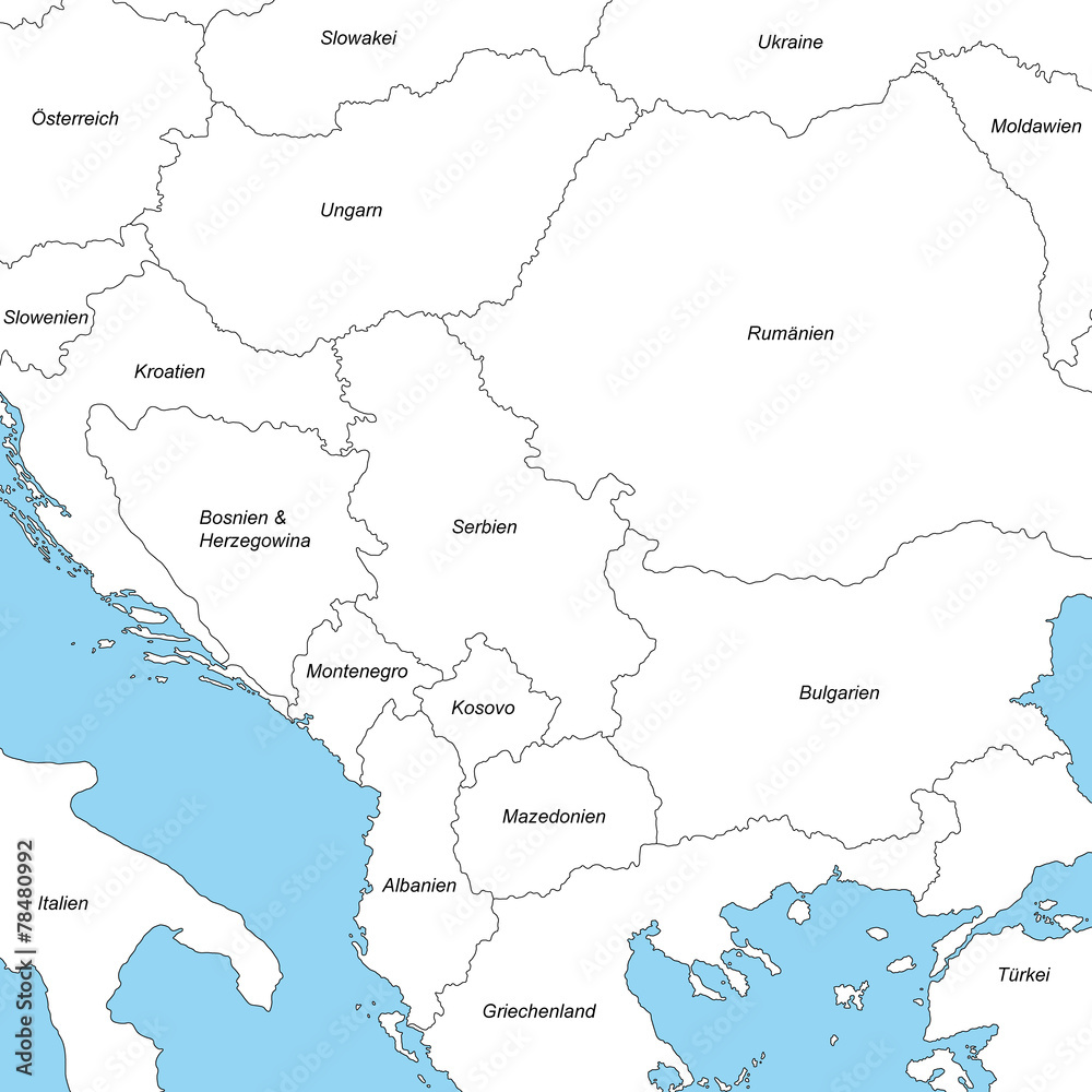 Balkan in weiß (beschriftet)