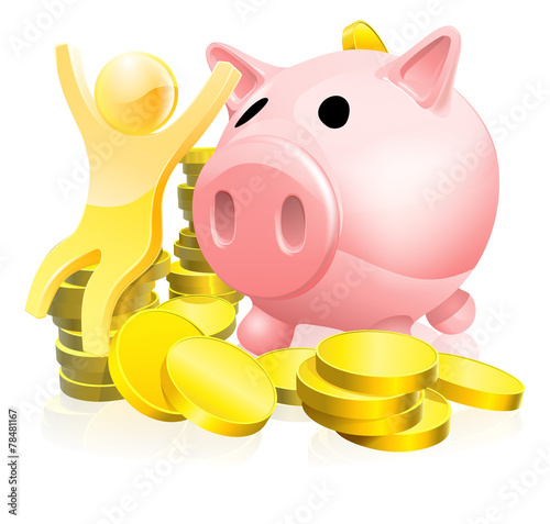 Piggy bank person