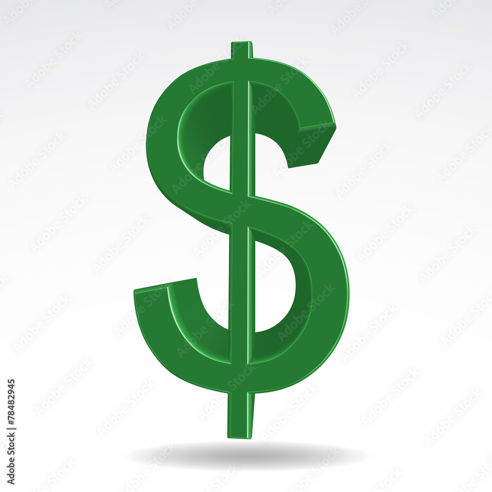 Dollar 3d vector icon. Dollar 3d vector icon.