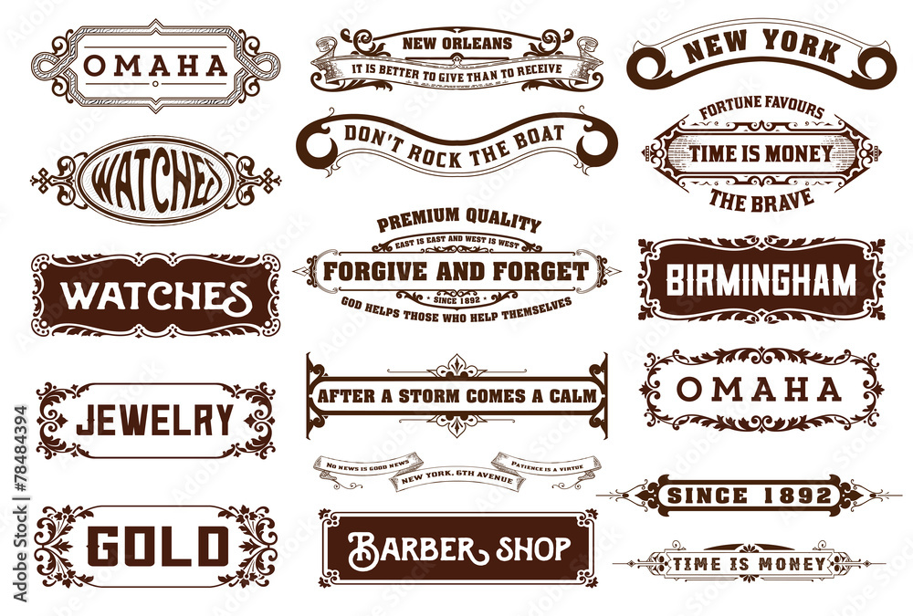 17 Labels and banners. Vector