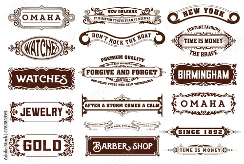 17 Labels and banners. Vector