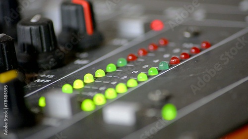 Digital VU meters in a mixer table