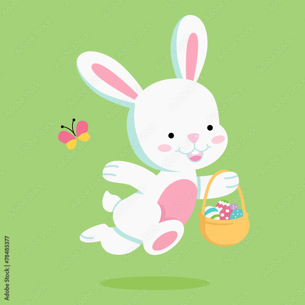 Fototapeta premium Easter Bunny with Easter Basket