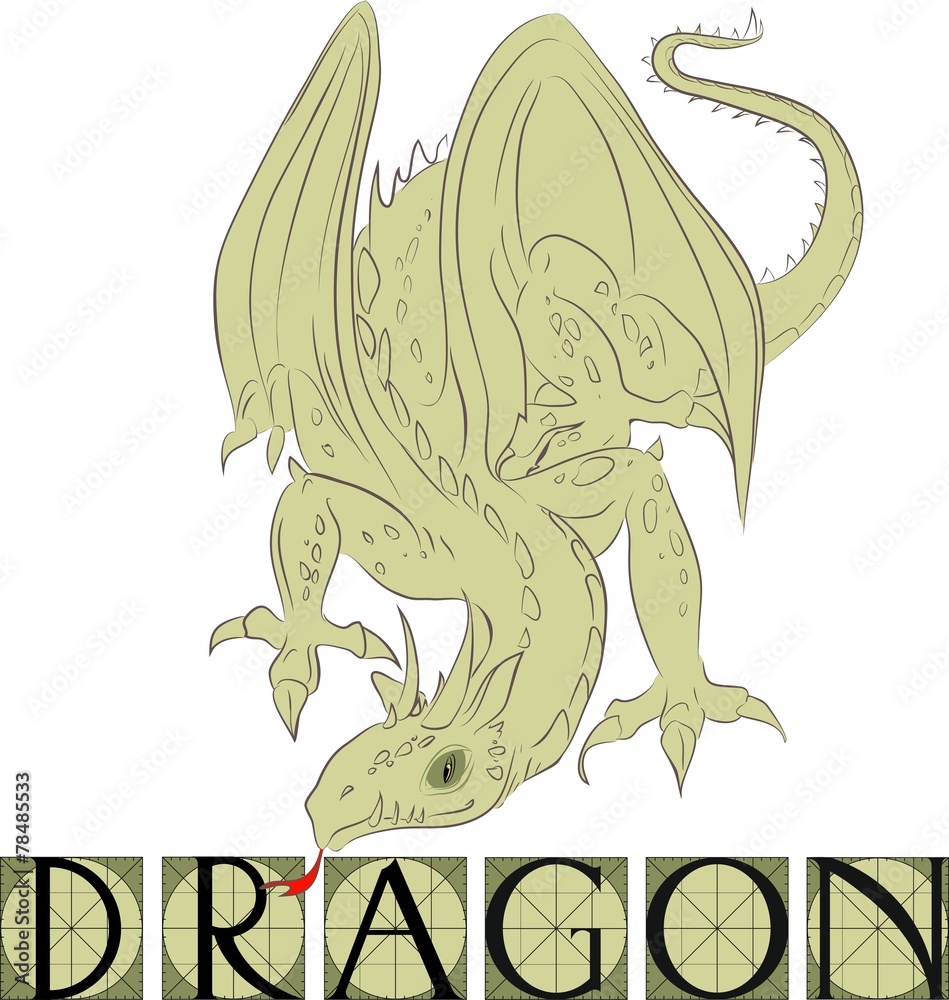 Obraz premium Dragon with title