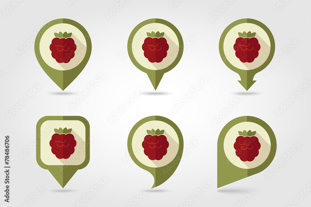 Raspberry mapping pins icons Raspberry mapping pins icons