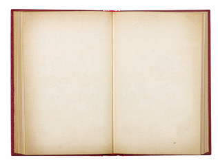 old open book isolated on white background