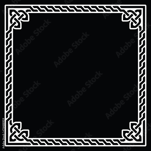 Celtic frame, border white pattern on black