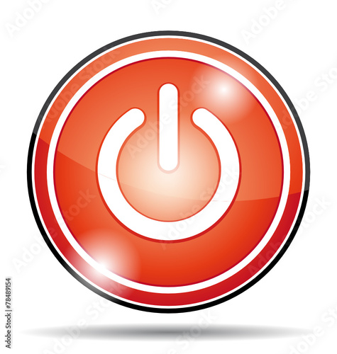 Red power off button.