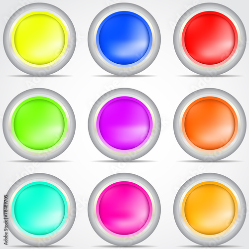 Free Download Set of colored buttons with shadow Vector illustration - GFXLoad