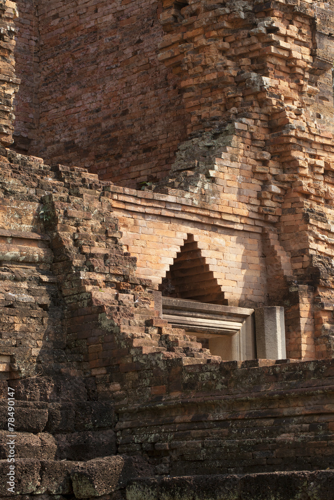 texture of laterite building in ancient city,Thailand