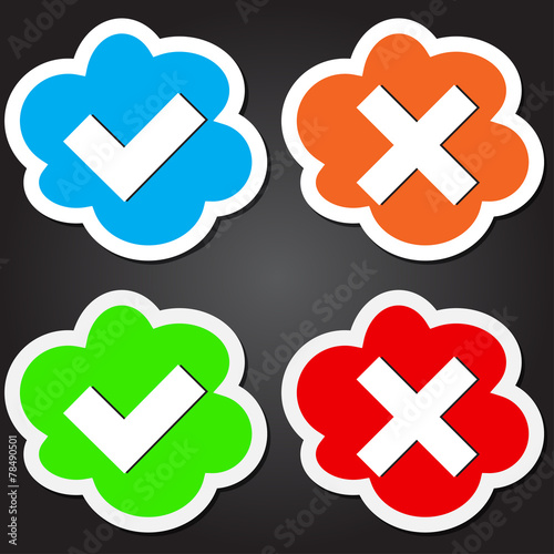Icons in the form of a cloud with a cross and daw vector