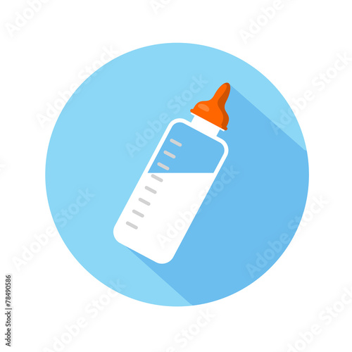 colorful illustration with baby bottle for your design