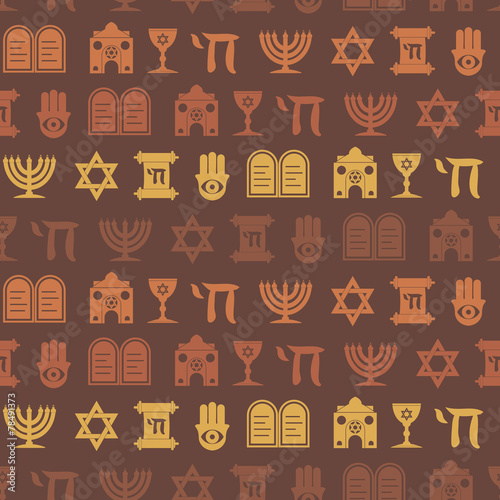 Seamless background with jewish symbols for your design