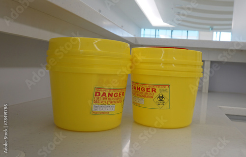 Container for hazardous waste in hospital
