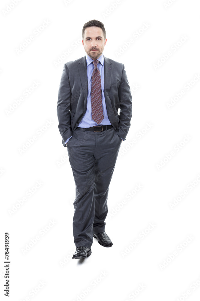 Friendly and smiling businessman looking at camera with Friendly and smiling businessman looking at camera with