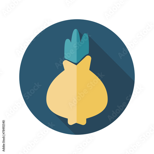Onion flat icon with long shadow
