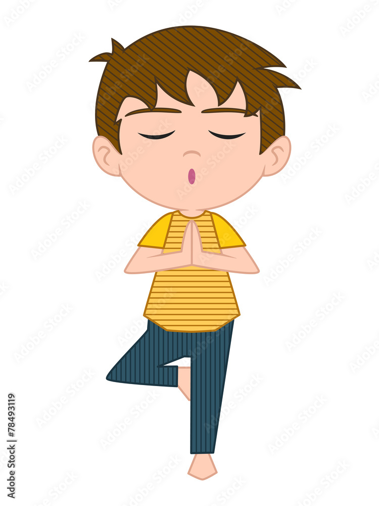 Tree pose yoga, vector illustration Tree pose yoga, vector illustration