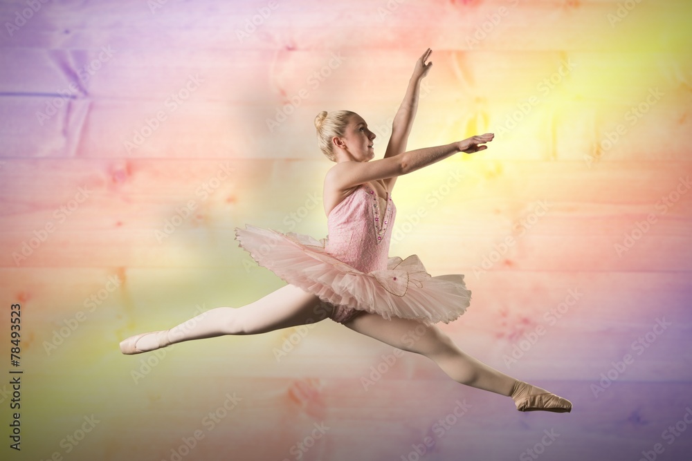 Fototapeta premium Composite image of pretty ballerina dancing