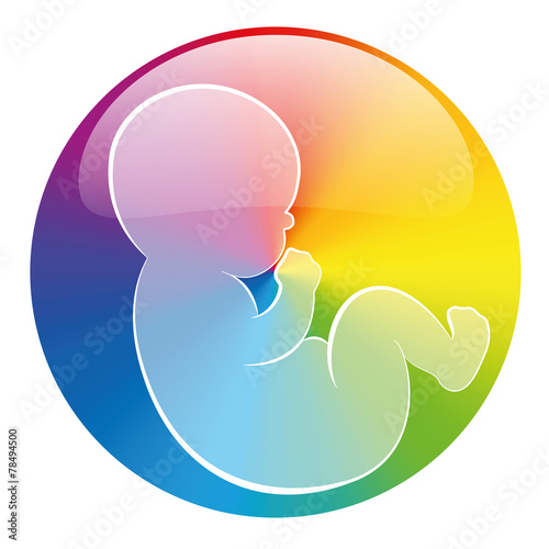 Baby Symbol Rainbow Circle White