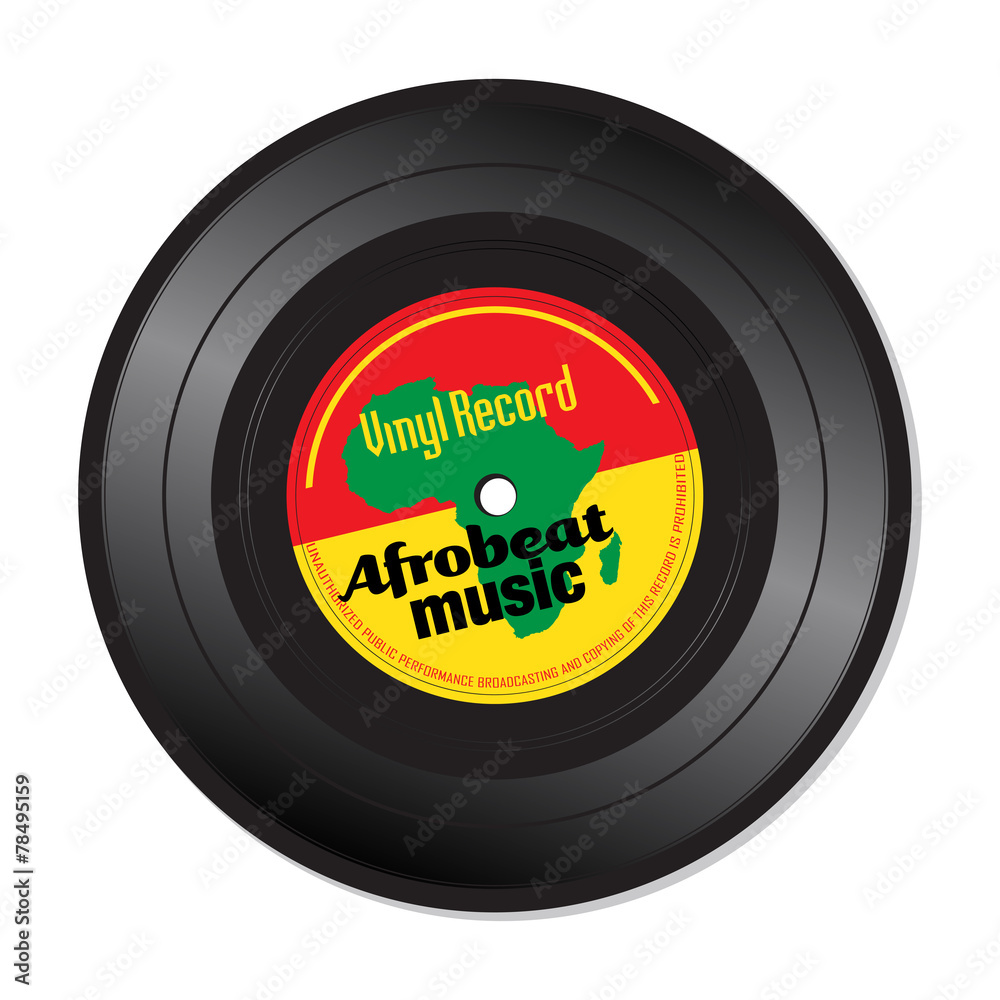 Afrobeat music vinyl record Stock-Vektorgrafik | Adobe Stock