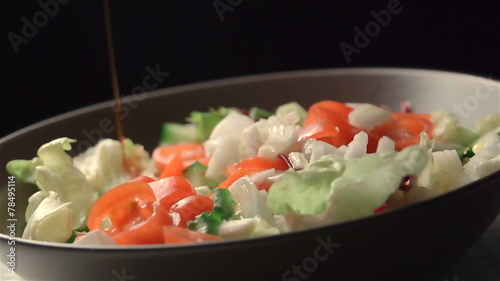 Slow motion of salad. Find similar in our portfolio.